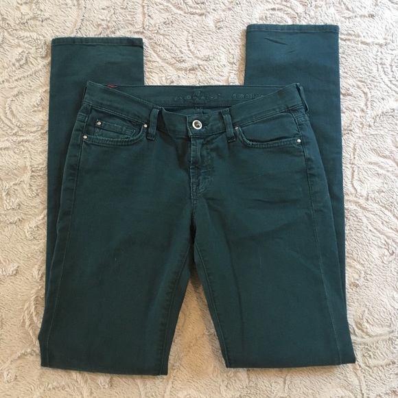 ‼️HUGE SALE‼️ Sz 26/ 7 for all mankind evergreen colored  pants - Picture 5 of 12